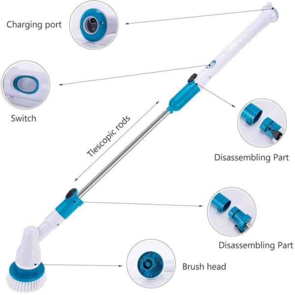 Cordless Power Scrubber Pro with 3 Replaceable Rotating Brush Head - Ustams