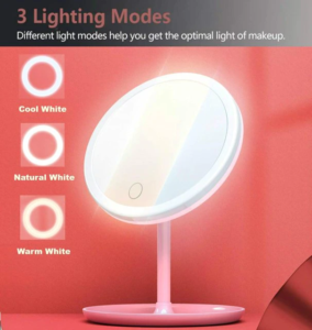 LED Makeup Mirror With Light Lamp X5 Magnification - Ustams