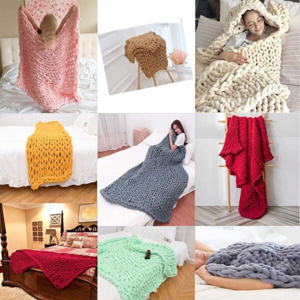 Handmade Chunky Knit Blanket - Ustams