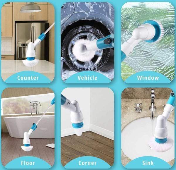 Cordless Power Scrubber Pro with 3 Replaceable Rotating Brush Head - Ustams