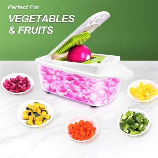 Vegetable and fruits Chopper 12-in-1 Food Choppers and Dicers Hand - Ustams