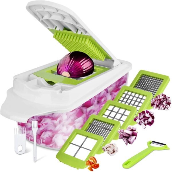 Vegetable and fruits Chopper 12-in-1 Food Choppers and Dicers Hand - Ustams