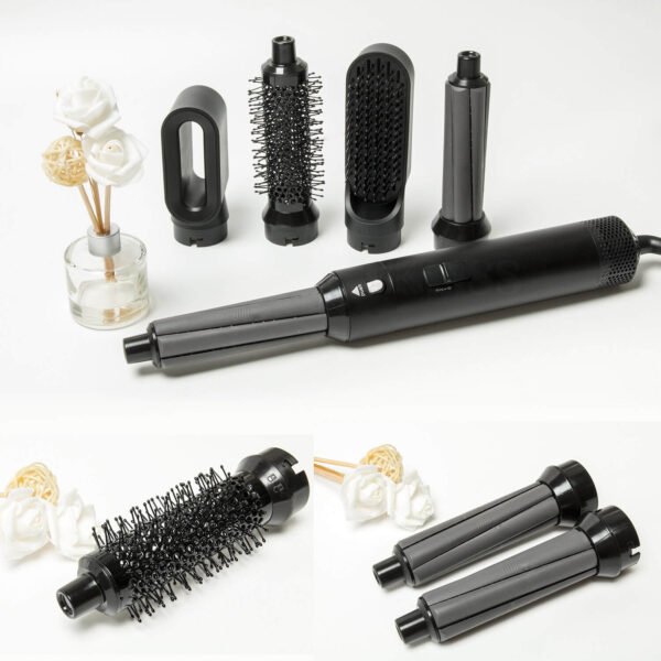 5In1 Hair Brush Airwrap Dupe Blow Dryer Straightener & Curler - Ustams