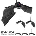 6 10pcs Halloween 3D black bat Rubber Realistic Hanging