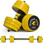 GYM Adjustable Dumbbell Weight Set 22 33 44 55 66lb With Barbell Plates Home Workout