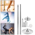 USTAMS Home Fitness Silver Spinning Dance Pole D45mm 9ft